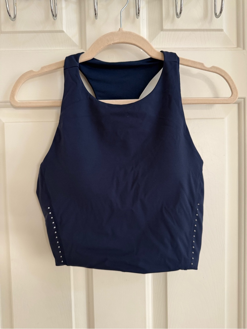 Lululemon Swiftly Tech Navy High-Neck Crop Tank Top